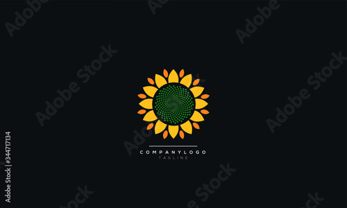 Obraz na plátně Logo and symbol of sunflower for Thanksgiving Day