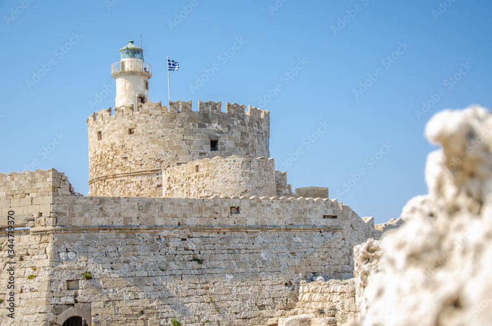 the old town of Rhodos, Greece