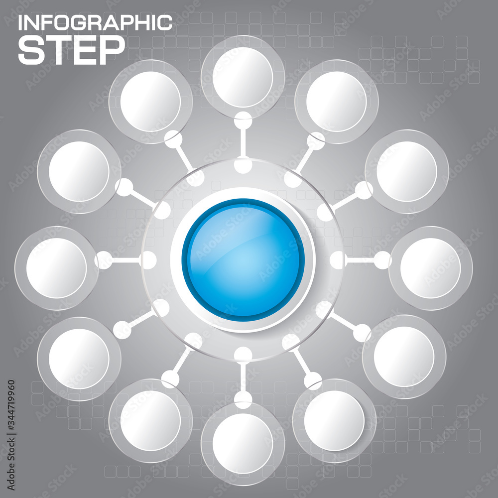 Business concept with 12 options, parts, steps or processes. Can be used for workflow layout, diagram, number options, web design.