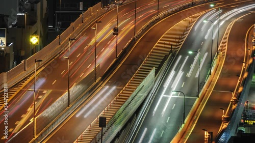 Timelapse of Tokyo's Highways at night