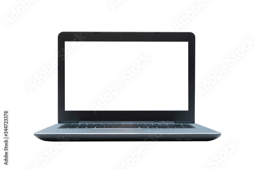 Laptop with a blank white screen