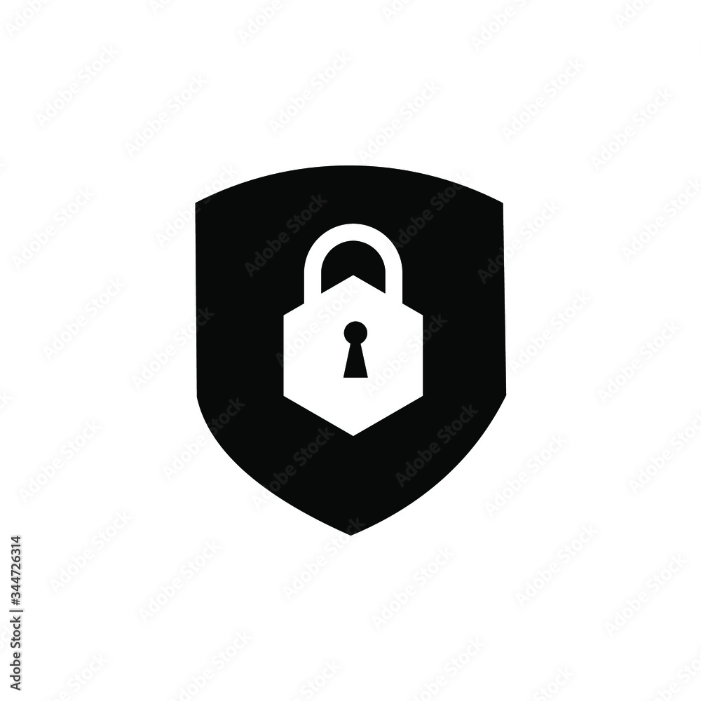 shield protection key icon symbol Flat vector illustration for graphic and web design.
