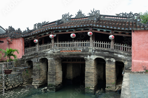 Japanese covered bridge in old town of Hoi An in Vietnam