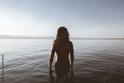 Man at the dead sea