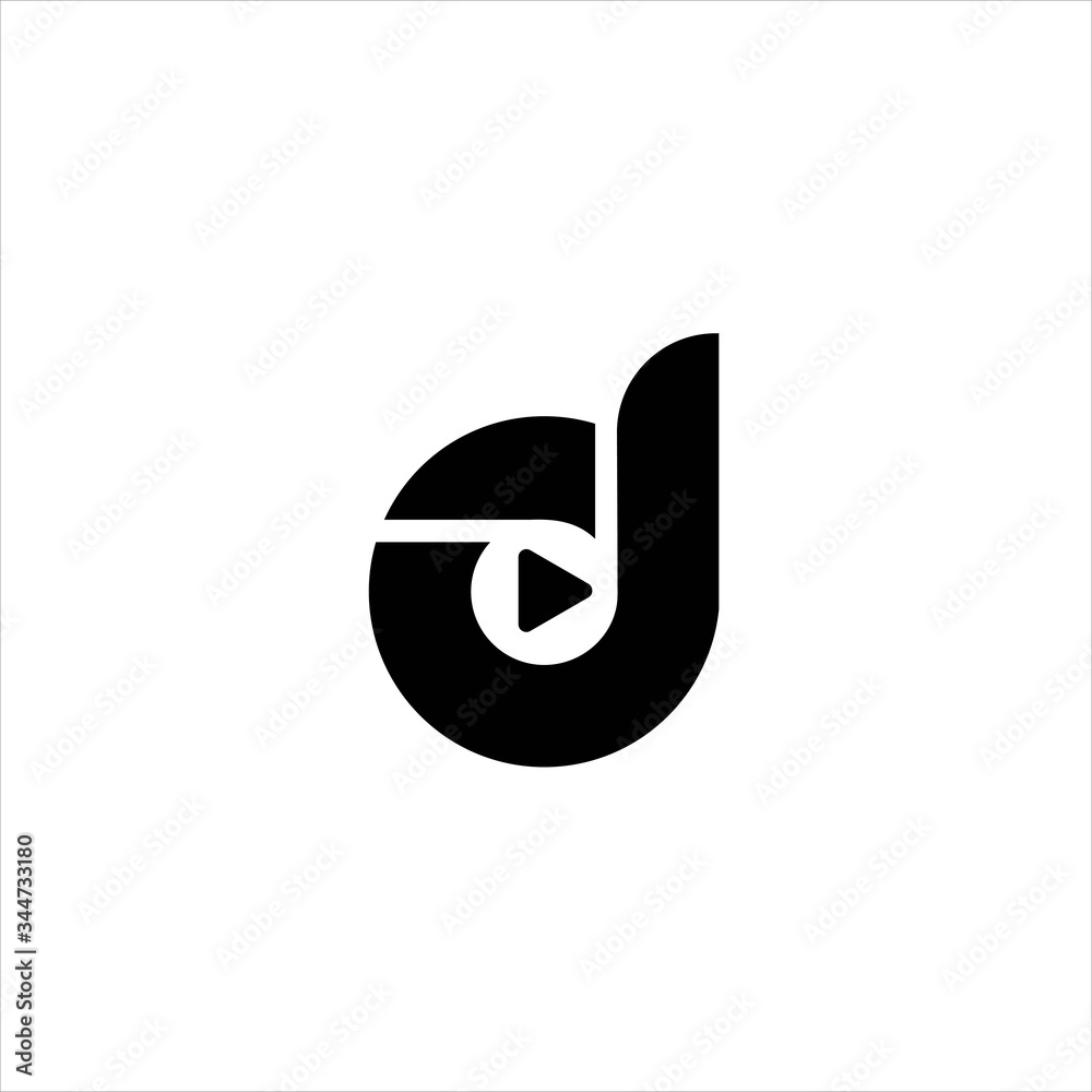initials logo design letter d and play , letter D play logo design Vector Image initials logo design letter d and play , letter D play logo design Vector Image