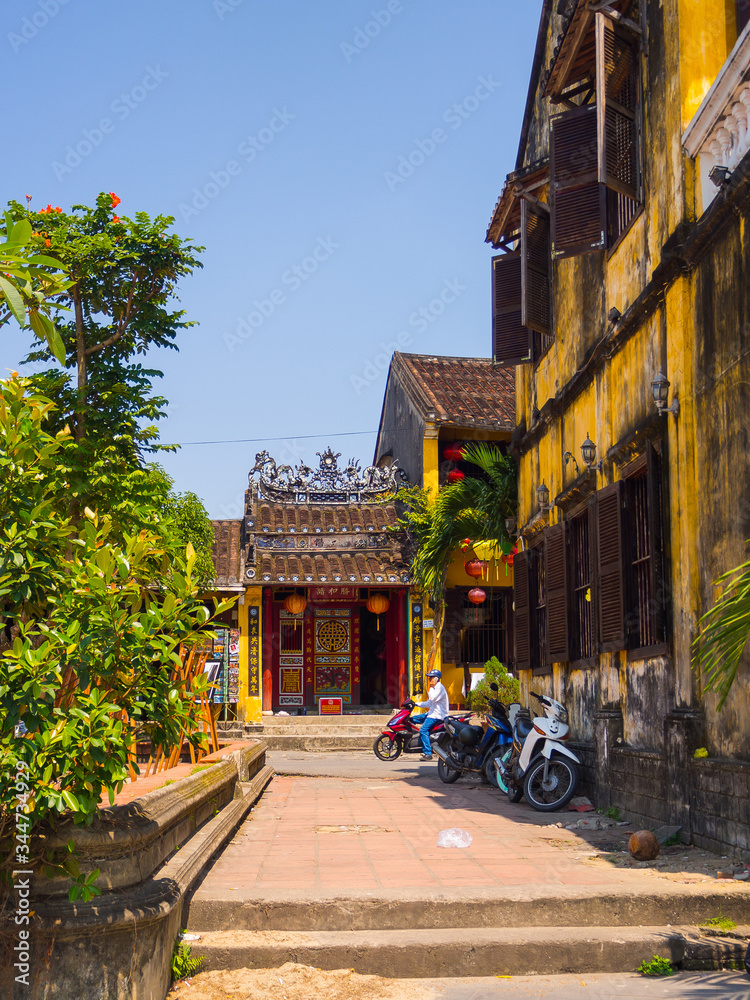 Hoian, Vietnam - November 05, 2016: Old houses in Hoi An ancient town, UNESCO world heritage. Hoi An is one of the most popular destinations in Vietnam