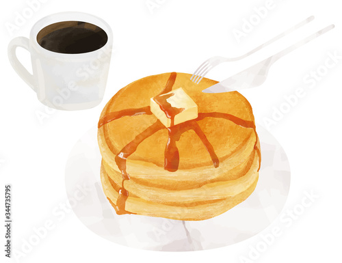 hotcake ホットケーキ　パンケーキ　イラスト