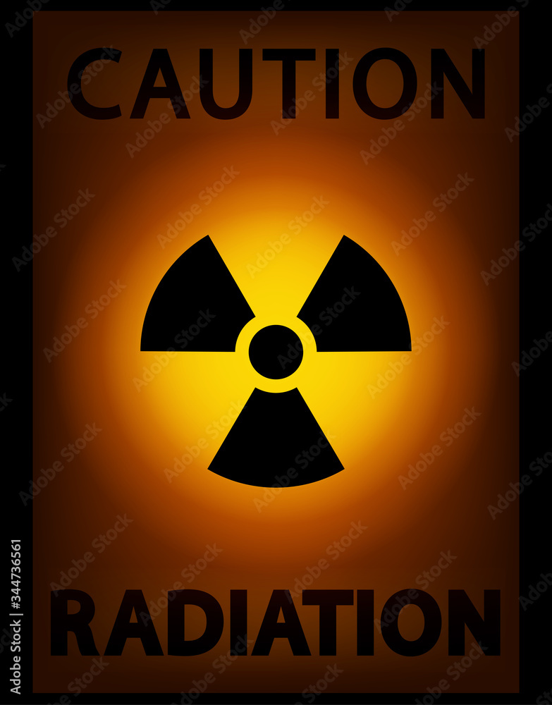 Radiation caution sign. Graphic vector Radiation caution sign. Graphic vector