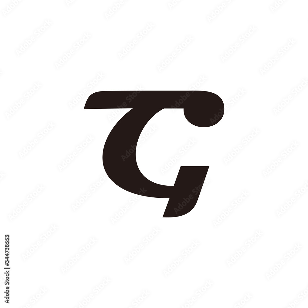 letter tc simple curves linked logo vector letter tc simple curves linked logo vector