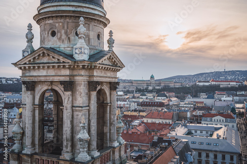 Aerial view of Budapest from St. Stephen's Basilica