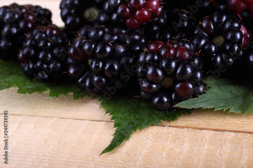 Blackberries on table