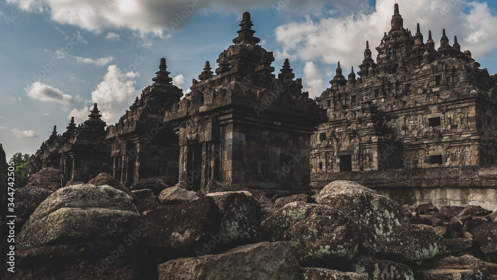 Plaosan temple ancient ruins architecture in Java island, Indonesia