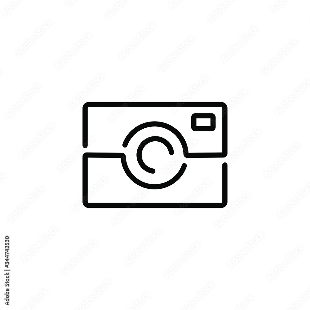Camera thin icon in trendy flat style isolated on white background. Symbol for your web site design, logo, app, UI. Vector illustration, EPS Camera thin icon in trendy flat style isolated on white background. Symbol for your web site design, logo, app, UI. Vector illustration, EPS