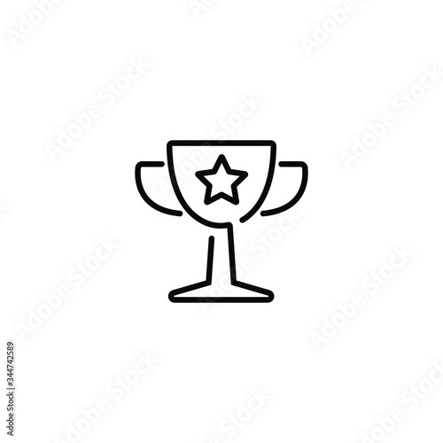 Reward trophy thin icon in trendy flat style isolated on white background. Symbol for your web site design, logo, app, UI. Vector illustration, EPS