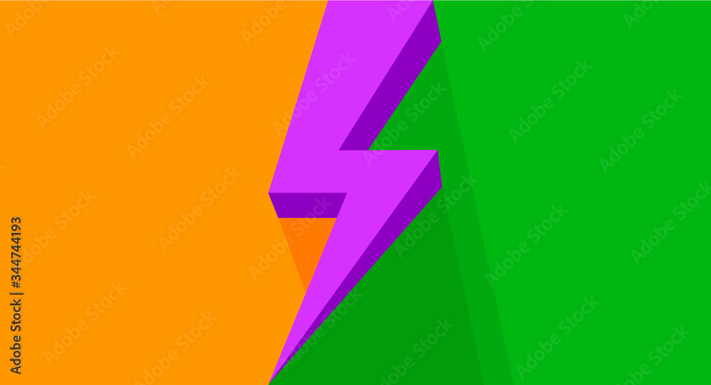 purple thunder on orange green bright for banner copy space, flash sales graphic template for vs concept, thunderstorm symbol for advertising compare, icon shock for flash sales banner promotion ad purple thunder on orange green bright for banner copy space, flash sales graphic template for vs concept, thunderstorm symbol for advertising compare, icon shock for flash sales banner promotion ad