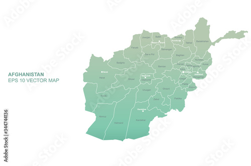 afghanistan map. vector map of afghanistan in central asia country.