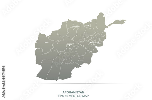 afghanistan map. vector map of afghanistan in central asia country. photo