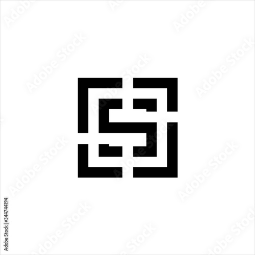  letter S Box  logo design vector image , letter s logo design icon vector image , letter s square  logo illustration stock 
