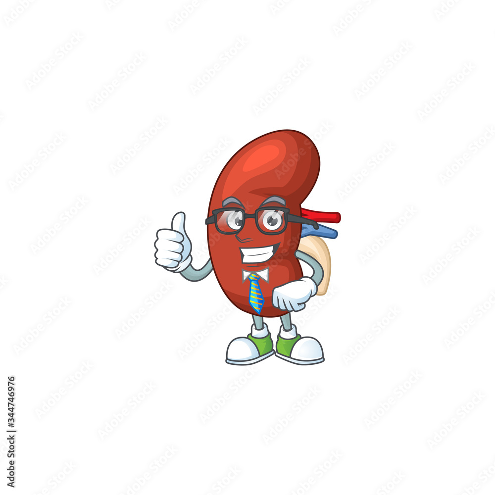Cartoon character design of leaf human kidney successful businessman Cartoon character design of leaf human kidney successful businessman