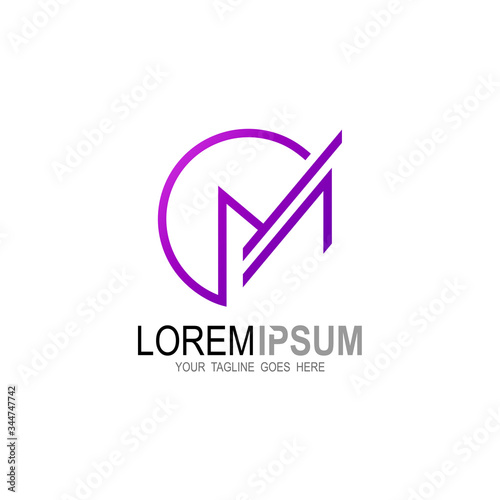 Free Download CM line logo , M, C, MC logo template, Letter logo with business  - GFXLoad