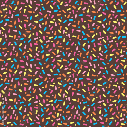 Sprinkles Seamless Pattern - Colorful sprinkles on solid background repeating pattern design