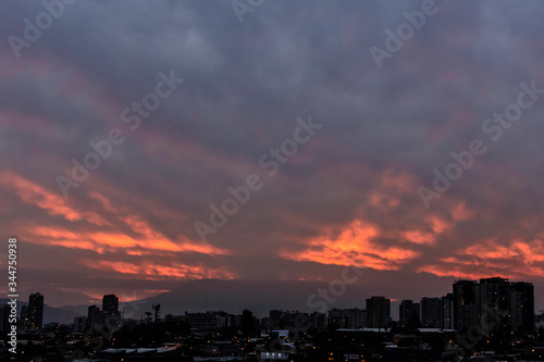 Sunset city at Santiago de Chile © Carlos