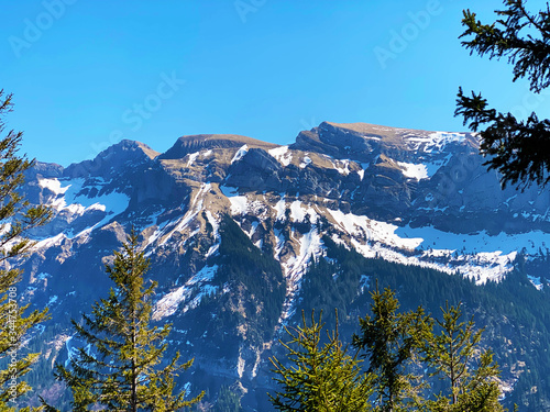 Alpine peaks Tomlishorn and Widderfeld in the Mountain massif Pilatus or Mount Pilatus, Eigenthal - Canton of Lucerne, Switzerland (Kanton Luzern, Schweiz) photo