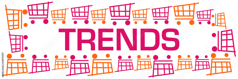 Trends Pink Orange Shopping Carts With Text Trends Pink Orange Shopping Carts With Text