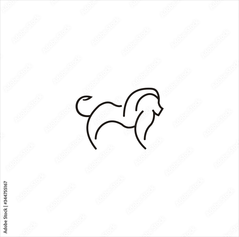 Fototapeta premium logo line lion , lion animal line logo icon vector stock , lion vector outline logo design , line loin logo