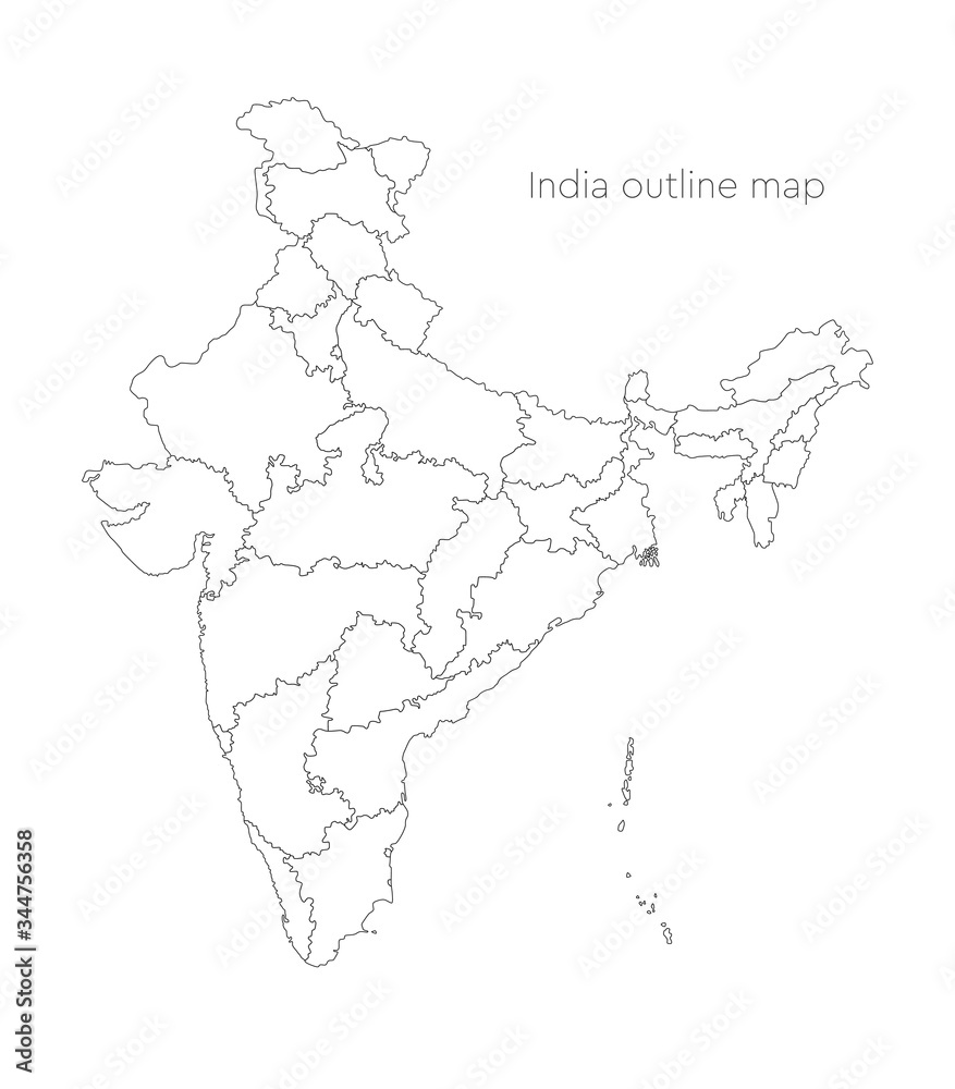 Obraz Vector template India country map divided on state