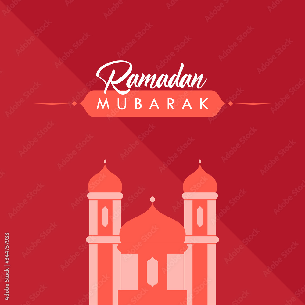 Ramadan Mubarak Greeting Vector Design Illustration