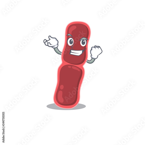 A dazzling bacillus bacteria mascot design concept with happy face