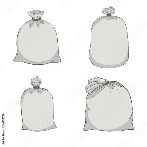 Canvas sack vector. canvas bag. Illustration of a canvas sack. set canvas sack