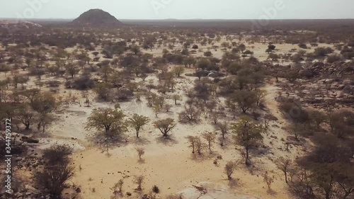 Aerial shot of landscape near Txitundo Hulo, Angola, Africa photo