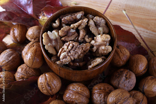 Walnuts on table