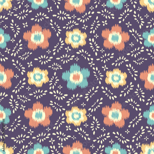 Seamless abstract pattern with the image of a flower ornament. © Yuliya