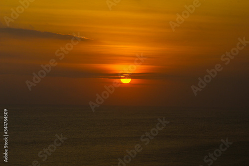 Sunset Sunrise scene above ocean in Bali Indonesia