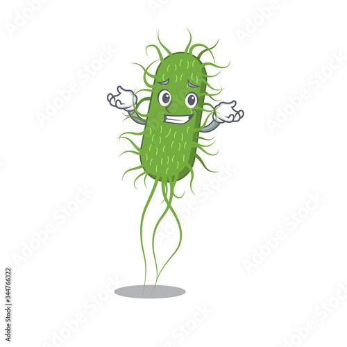 A picture of grinning e.coli bacteria cartoon design concept