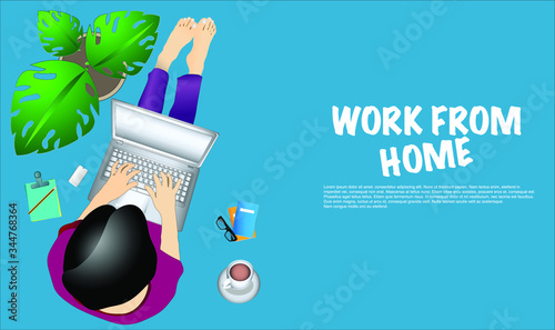 convenient workplace for freelancer or workers remotely working from home

