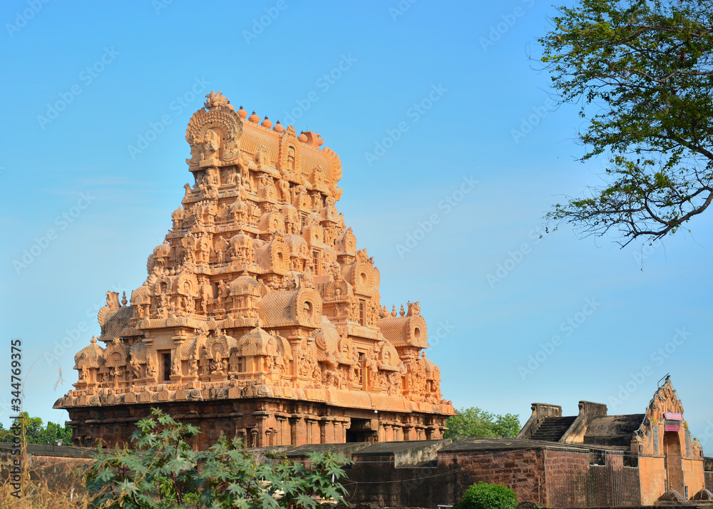 South Indian temple with the ancient architect.its located in tanjore
