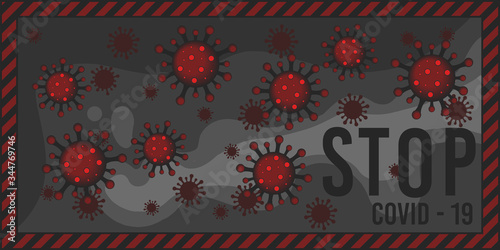 Illustrations concept, stop virus. Vector illustrate.