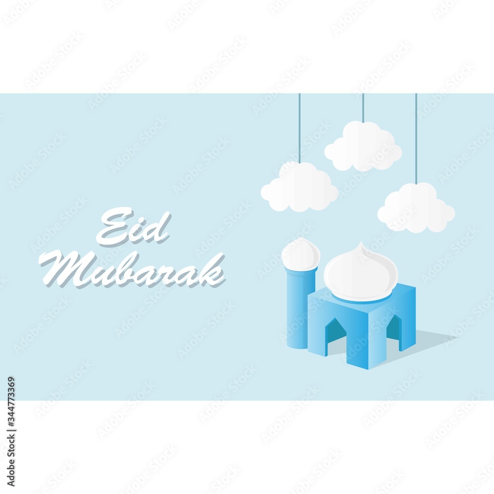 eid mubarak mosque card vector illustration eid mubarak mosque card vector illustration