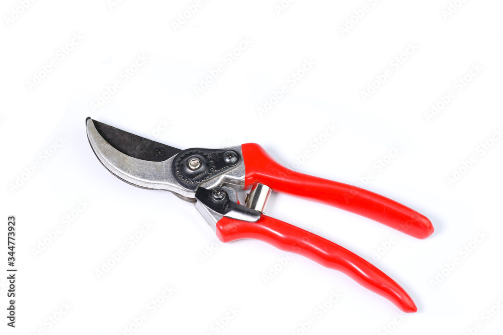 Isolated Pruning knives with red holder on white background. Isolated Pruning knives with red holder on white background.