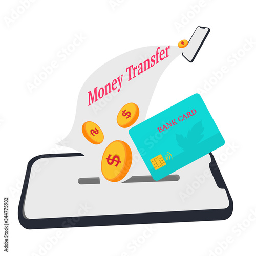 Cool ultraviolet vector contactless direct person payment using smart phone application and bank account credit card. Landing page concept people using their phone as electronic wallet.