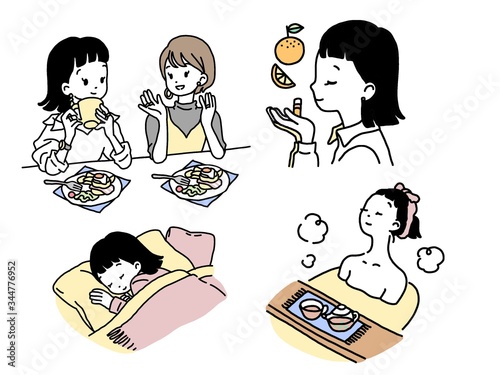 女性 ストレス解消 セットイラスト Stock Illustration Adobe Stock 女性 ストレス解消 セットイラスト Stock Illustration Adobe Stock