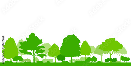 緑の木の風景イラスト