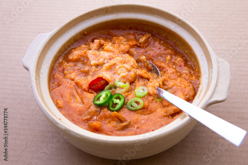 Ground soybean stew which is called Kongbiji-jjigae in Korea