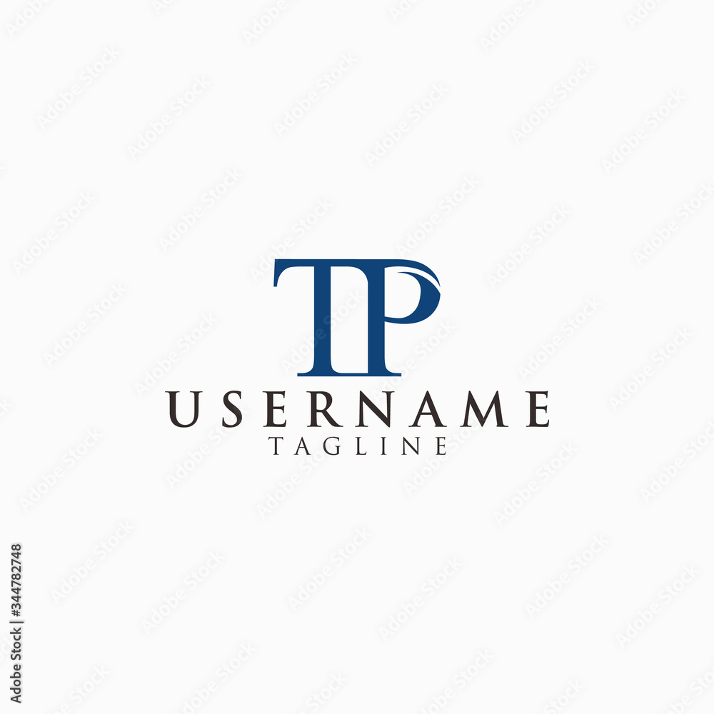 TP initials. Logotype for industries that have serif themes.