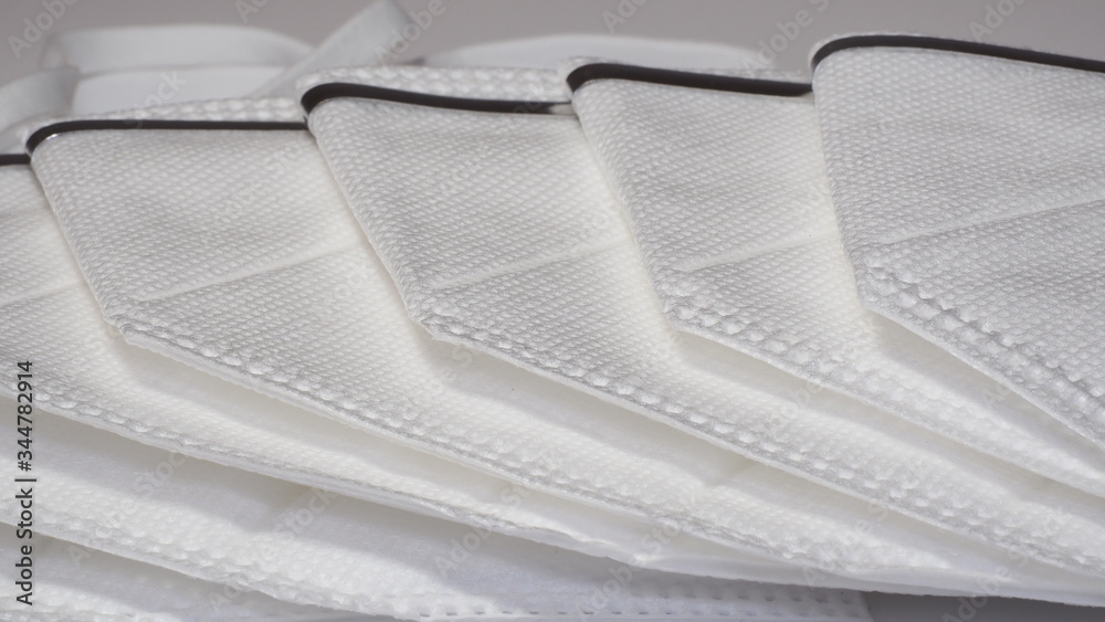 Set of medical masks. Face mask protection against pollution, virus, flu and coronavirus. Health care and surgical concept Set of medical masks. Face mask protection against pollution, virus, flu and coronavirus. Health care and surgical concept