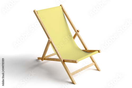 Vászonkép beach chair isolated on white